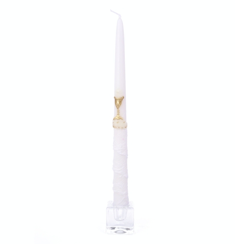 Świeca Szpic I Komunia Św. Kora Aplikacja 28cm kpl. 10szt - Biały