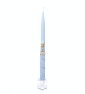 Świeca Szpic I Komunia Św. Kora Aplikacja 28cm kpl. 10szt - Niebieski