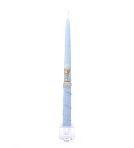 Świeca Szpic I Komunia Św. Kora Aplikacja 28cm kpl. 10szt - Niebieski