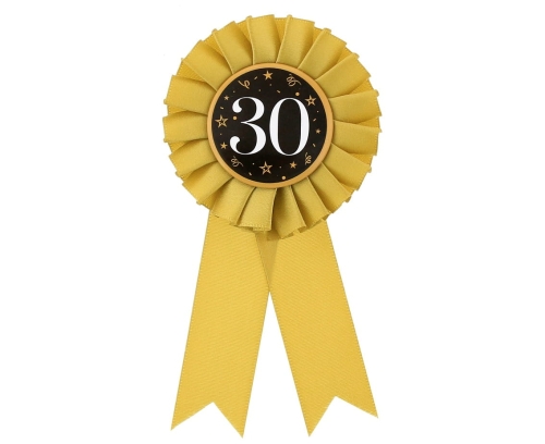 Kotylion 30 Urodziny - Złoty/Czarny