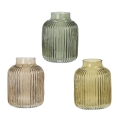 Wazon Szklany w Prążki 20cm - 3 kolory