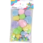 Pompony Akrylowe Kolorowe kpl. 60szt Pastel 