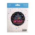 Balon Foliowy Neon Happy Birthday - Czarny