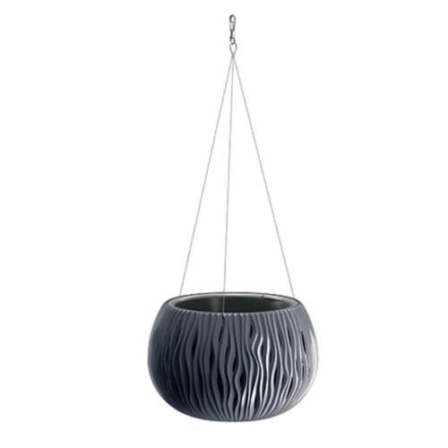Doniczka Plastikowa Wisząca Sandy Bowl 24cm - Antracyt