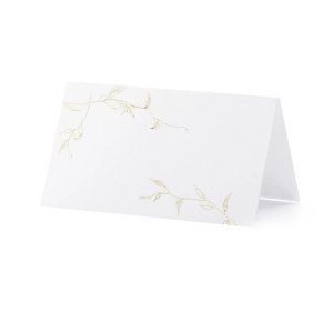 Wizytówki Papierowe na Stół 9,5 x 5,5cm kpl. 10szt - Złote Gałązki