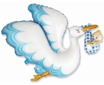 Balon Foliowy Bocian Baby Boy - Niebieski