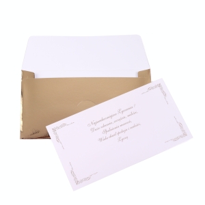 Koperty z Życzeniami 8,5 x 15,5cm kpl. 20szt - Złoty