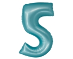 Balon Foliowy Cyfra 5 76cm  - Jasny Niebieski