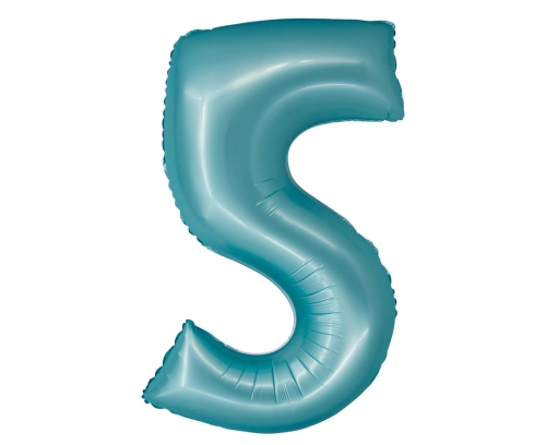 Balon Foliowy Cyfra 5 76cm  - Jasny Niebieski