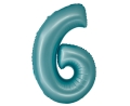 Balon Foliowy Cyfra 6 76cm  - Jasny Niebieski