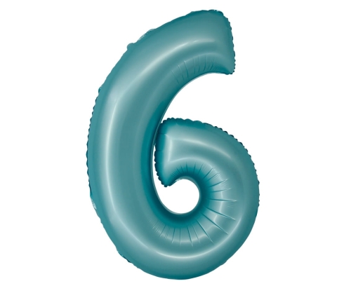 Balon Foliowy Cyfra 6 76cm  - Jasny Niebieski