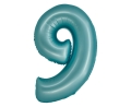 Balon Foliowy Cyfra 9 76cm - Jasny Niebieski