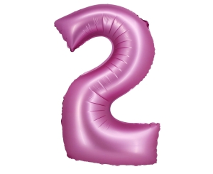 Balon Foliowy Cyfra 2 76cm  - Satynowy Różowy