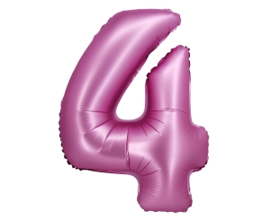 Balon Foliowy Cyfra 4 76cm  - Satynowy Różowy