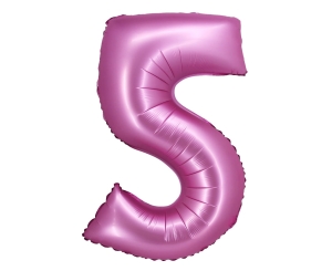 Balon Foliowy Cyfra 5 76cm  - Satynowy Różowy