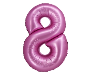 Balon Foliowy Cyfra 8 76cm  - Satynowy Różowy