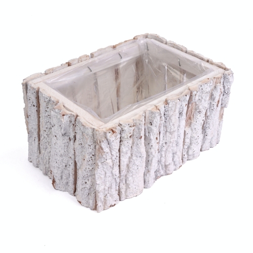 Osłonka Dekoracyjna z Kory 20x24cm - Biały