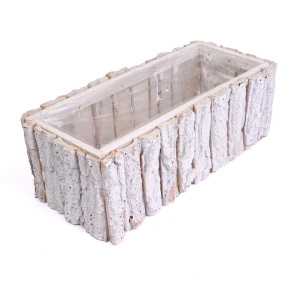 Osłonka Dekoracyjna z Kory 18x40cm - Biały