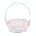 Kosz Wiklinowy Owalny Delikatesowy 34x44cm - Biały