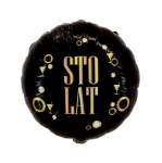 Balon Foliowy Sto Lat 45cm - Czarny