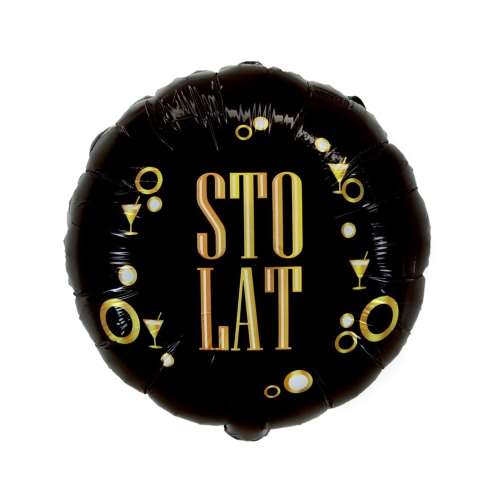 Balon Foliowy Sto Lat 45cm - Czarny