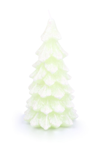 Świeca Choinka z Diodą 8x15cm - Seledynowy