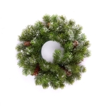 Wianek Świerkowy z Szyszkami Ośnieżony 32cm