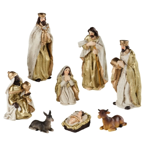 Szopka Bożonarodzeniowa kpl. 8 Elementów 12,5cm - Beżowy