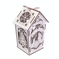 Lampion Adwentowy Drewniany LED 11,5 x 17,5cm - 2 kolory