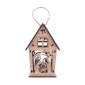 Lampion Adwentowy Drewniany LED 8,5cm x 14cm LD5 - Naturalny