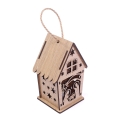 Lampion Adwentowy Drewniany LED 8,5cm x 14cm LD5 - Naturalny