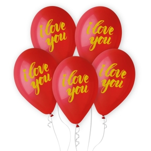 Balony na Walentynki I Love You kpl. 5szt