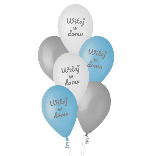 Balony Witaj w Domu dla Chłopca kpl. 6szt