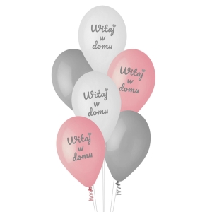 Balony Witaj w Domu dla Dziewczynki kpl. 6szt