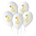 Balony na Chrzest Św. Świeca kpl. 5szt - Biały