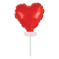 Balon Foliowy Serce na Patyku 8cm - Czerwony