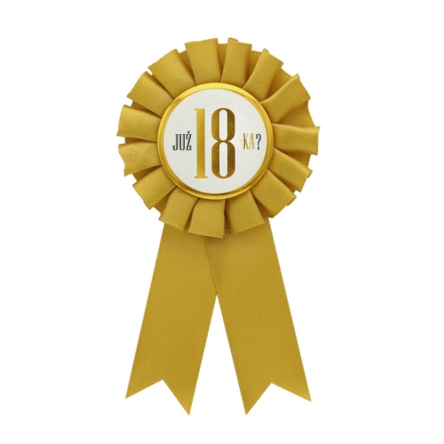 Kotylion Urodzinowy Już 18-tka - Złoty