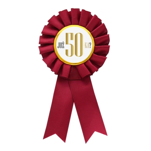 Kotylion Urodzinowy Już 50-tka - Bordowy