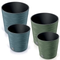 Doniczka Plastikowa Furu Round z Wkładem 25x24cm- Niebieski 
