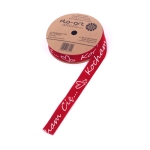 Wstążka Welurowa Kocham Cię 2,5cm 9mb - Czerwony