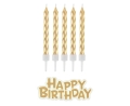 Świeczki Urodzinowe Happy Birthday 8cm kpl. 16szt - Złoty