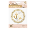 Balon Foliowy I Komunia Święta Gołąb 36cm - Biały/Złoty