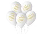 Balony Komunijne z Nadrukiem kpl. 5szt 