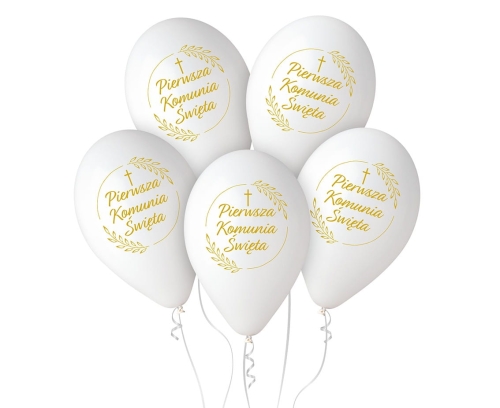 Balony Komunijne z Nadrukiem kpl. 5szt 