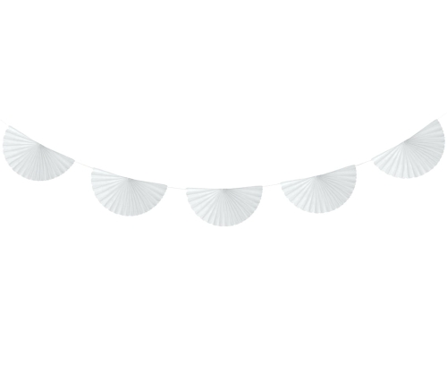 Girlanda Papierowa Białe Wachlarze 360cm 