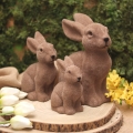 Figurka Zając Wielkanocny Flokowany 25cm - Brązowy