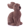Figurka Zając Wielkanocny Flokowany 25cm - Brązowy