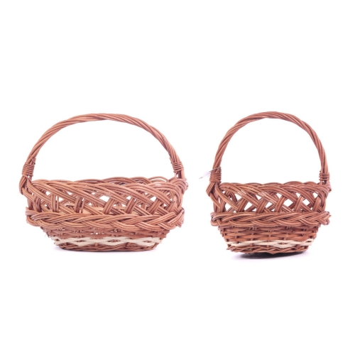 Koszyk Wiklinowy na Święconkę 22cm Warkocz - 2 wzory