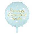 Balon Foliowy Pierwsza Komunia Święta 35cm - Niebieski