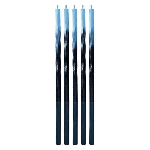 Świeczki Urodzinowe Świderki Ombre 15cm kpl. 5szt - Czarny/Niebieski
